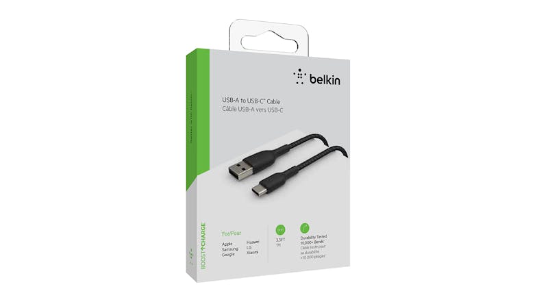 Belkin Boost Up Charge USB-C to USB-A Braided Cable 1m - Black