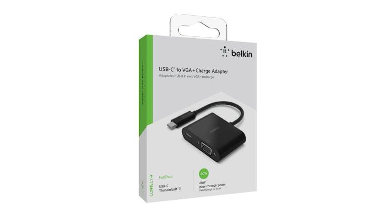 Belkin USB-C to VGA + Charge Adapter - Black