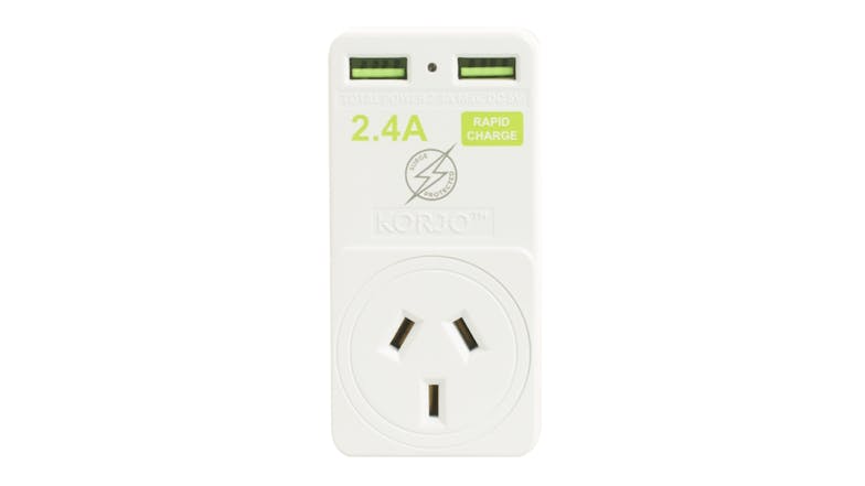 Korjo 2x USB + Removeable Power Adapter for Europe