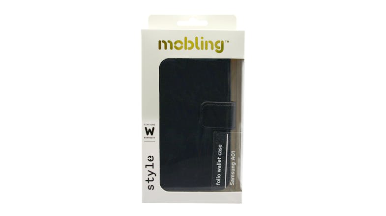 Mobling Magnetic Folio Wallet Case for Samsung Galaxy A01 - Black