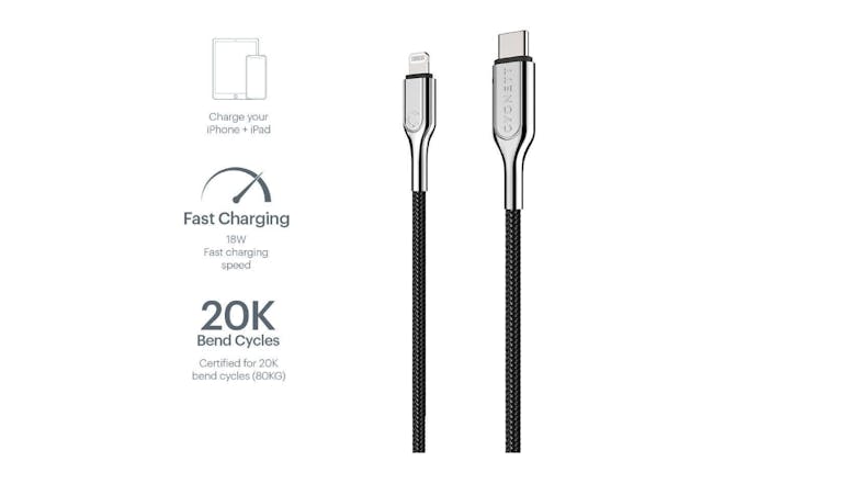 Cygnett Armoured Lightning to USB-C Cable 2m - Black