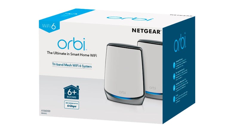Netgear Orbi RBK852 AX6000 Tri-Band Mesh Wifi 6 System - 2 Pack