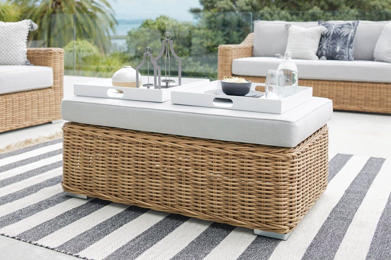 Summer Outdoor Ottoman with Trays