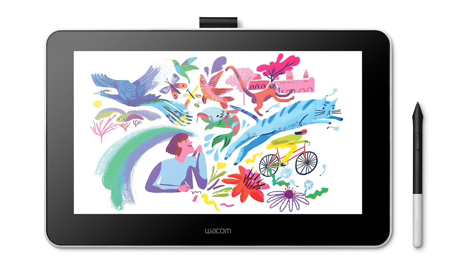 One 13.3" FHD Graphic Tablet with One Pen Black Harvey Norman