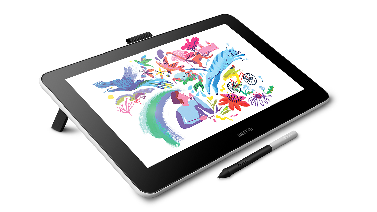 One 13.3" FHD Graphic Tablet with One Pen Black Harvey Norman