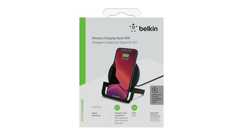 Belkin Boost Up Charge 10W Wireless Charging Stand (AC Adapter Not Included) - Black