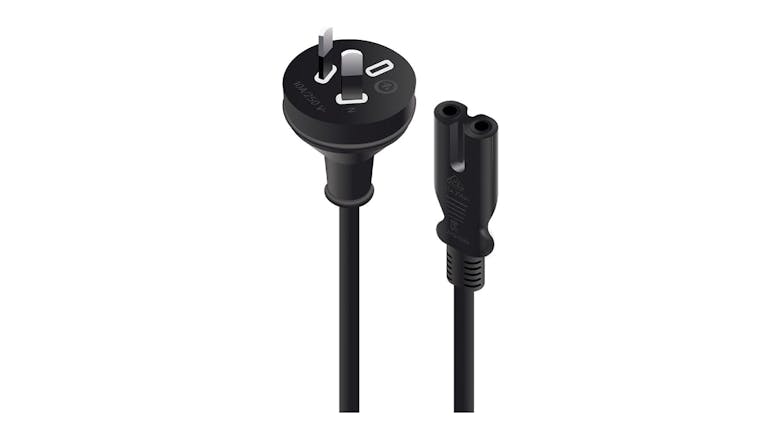 Alogic 2 Pin Mains Plug to IEC C13 Male to Female Cable - 2M