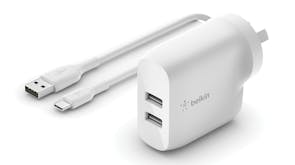 Belkin Boost Up Charge Dual USB-A Wall Charger 24W + USB-A to USB-C Cable