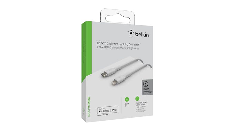 Belkin Boost Up Charge USB-C to Lightning Cable 1m - White