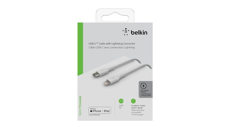 Belkin Boost Up Charge USB-C to Lightning Cable 1m - White