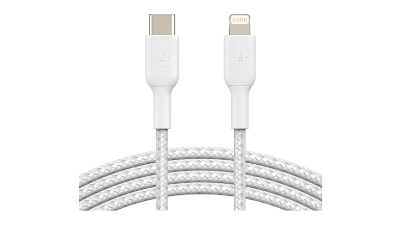 Belkin Boost Up Charge USB-C to Lightning Braided Cable 2m - White