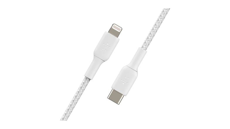 Belkin Boost Up Charge USB-C to Lightning Braided Cable 2m - White