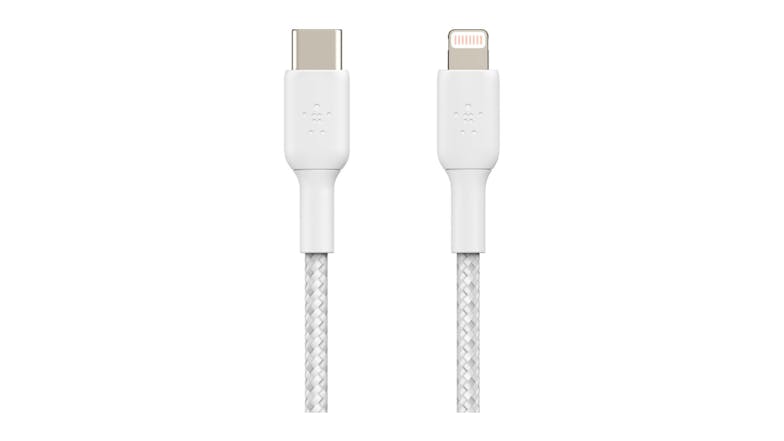 Belkin Boost Up Charge USB-C to Lightning Braided Cable 2m - White