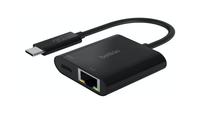 Belkin USB-C to Ethernet + Charge Adapter - Black