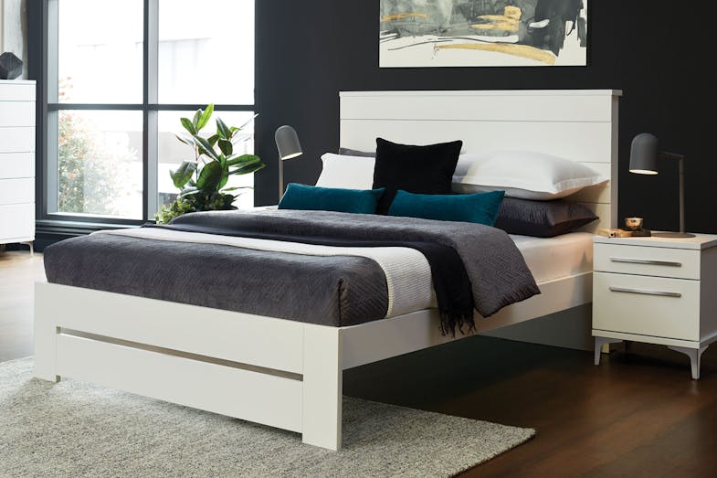 Aza King Single Bed Frame - White