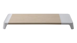 Pout EYES 6 Wooden Monitor Stand with Wireless Charging Pad - White