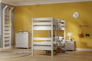 Noah Single Bunk Bed Frame - White Paint