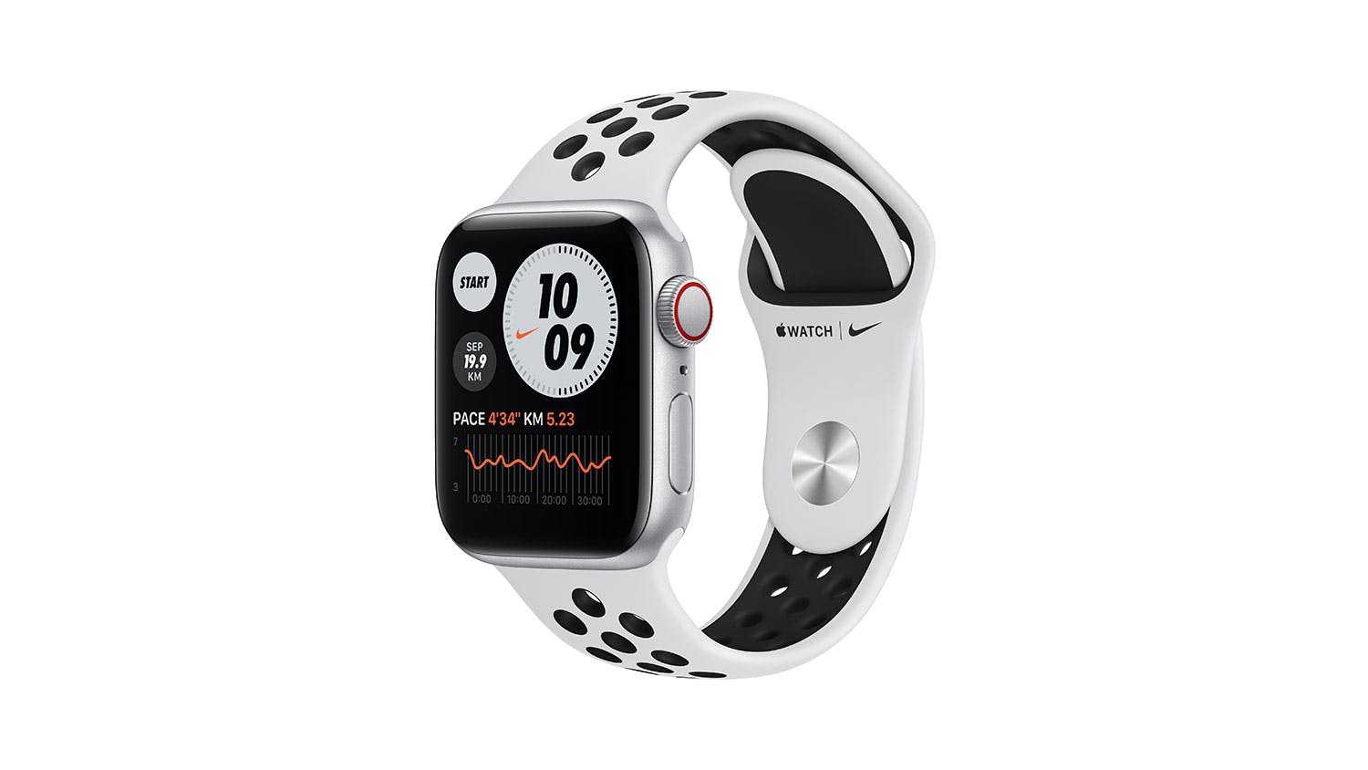 Apple Watch Nike SE (GPS+Cellular) 44mm Silver Aluminium Case with Pure Platinum/Black Nike 