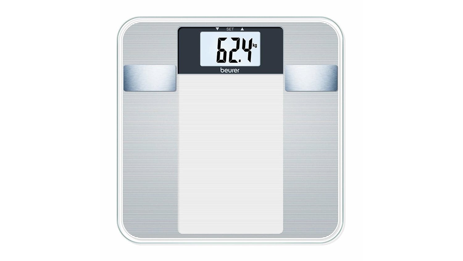 Beurer Glass Body Analysis Scale Measures Weight, Fat, Water and