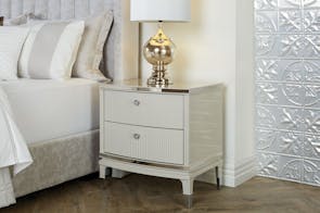 Lucent 2 Drawer Bedside Table by Nero Furniture