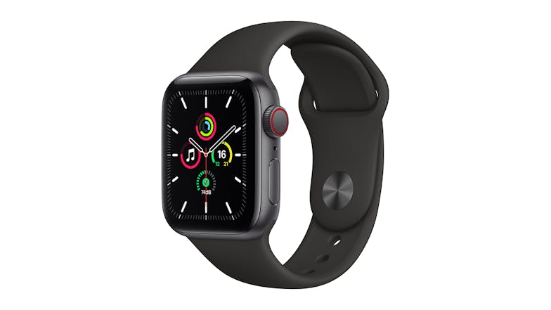 Apple Watch SE (GPS+Cellular) 44mm Space Grey Aluminium Case with Black Sport Band