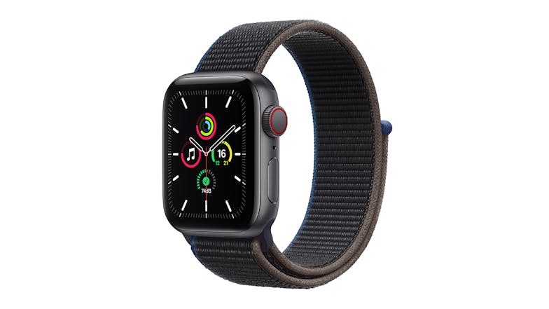 Apple Watch SE (GPS+Cellular) 40mm Space Grey Aluminium Case with Charcoal Sport Loop