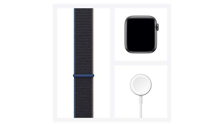 Apple Watch SE (GPS+Cellular) 40mm Space Grey Aluminium Case with Charcoal Sport Loop