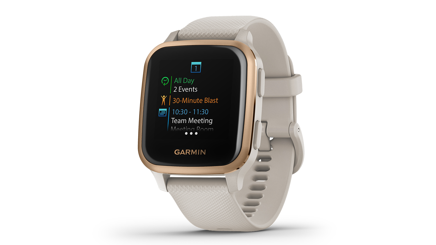 Garmin venu smart watch light sand with rose gold hot sale