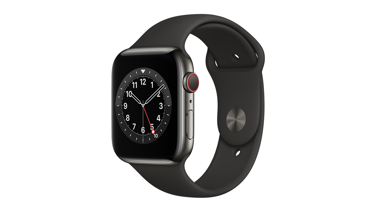 Apple Watch Series 6 (GPS+Cellular) 44mm Graphite Stainless Steel Case with  Black Sport Band | Harvey Norman New Zealand