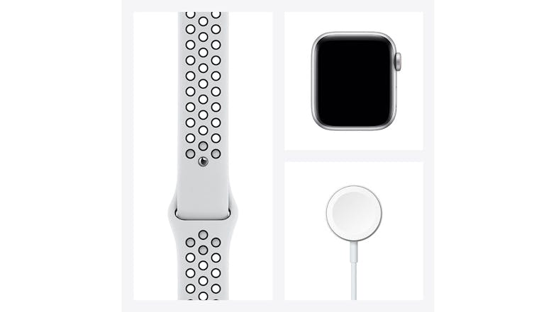 Apple Watch Nike SE (GPS+Cellular) 44mm Silver Aluminium Case with Pure Platinum/Black Nike Sport Band