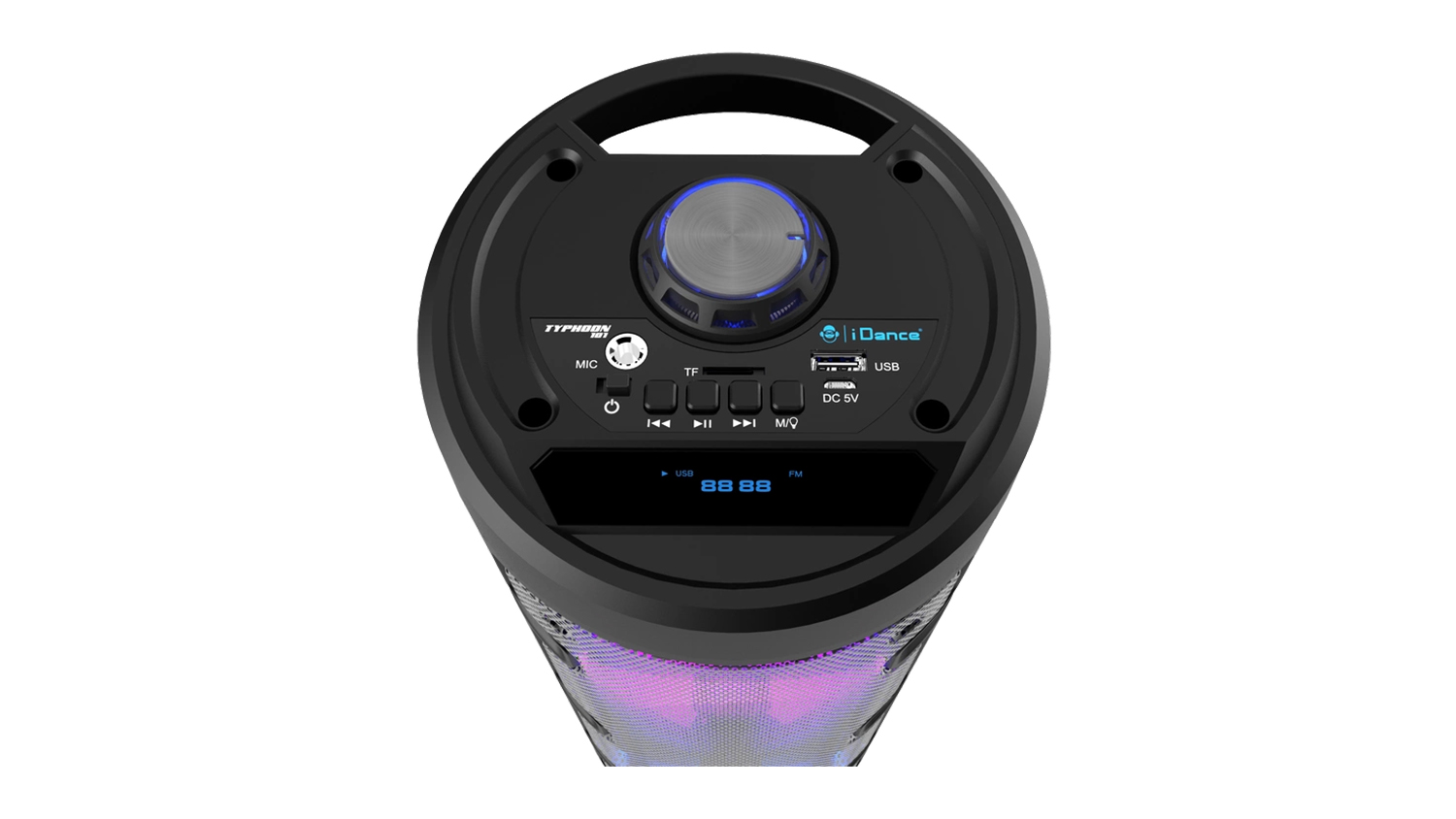 idance typhoon 101 portable bluetooth party speaker with mic