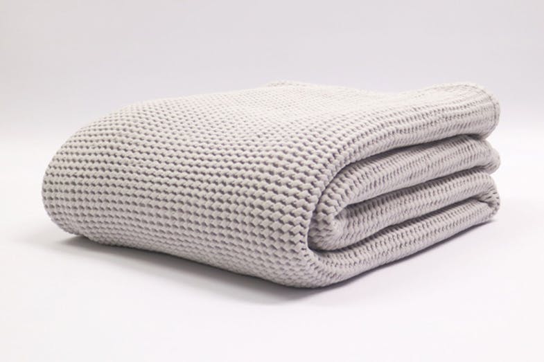 New Bliss Stonewashed Blanket by Baksana - Silver