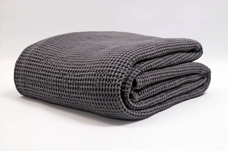 New Bliss Stonewashed Blanket by Baksana - Slate