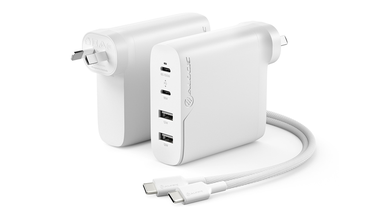 Alogic Rapid Power 4 Port 100w Gan Usb C Usb A Wall Charger Harvey Norman New Zealand