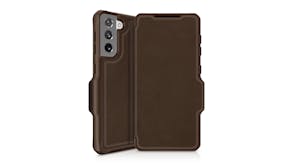 ITSKINS Hybrid Folio Leather Case for Samsung Galaxy S21 - Brown