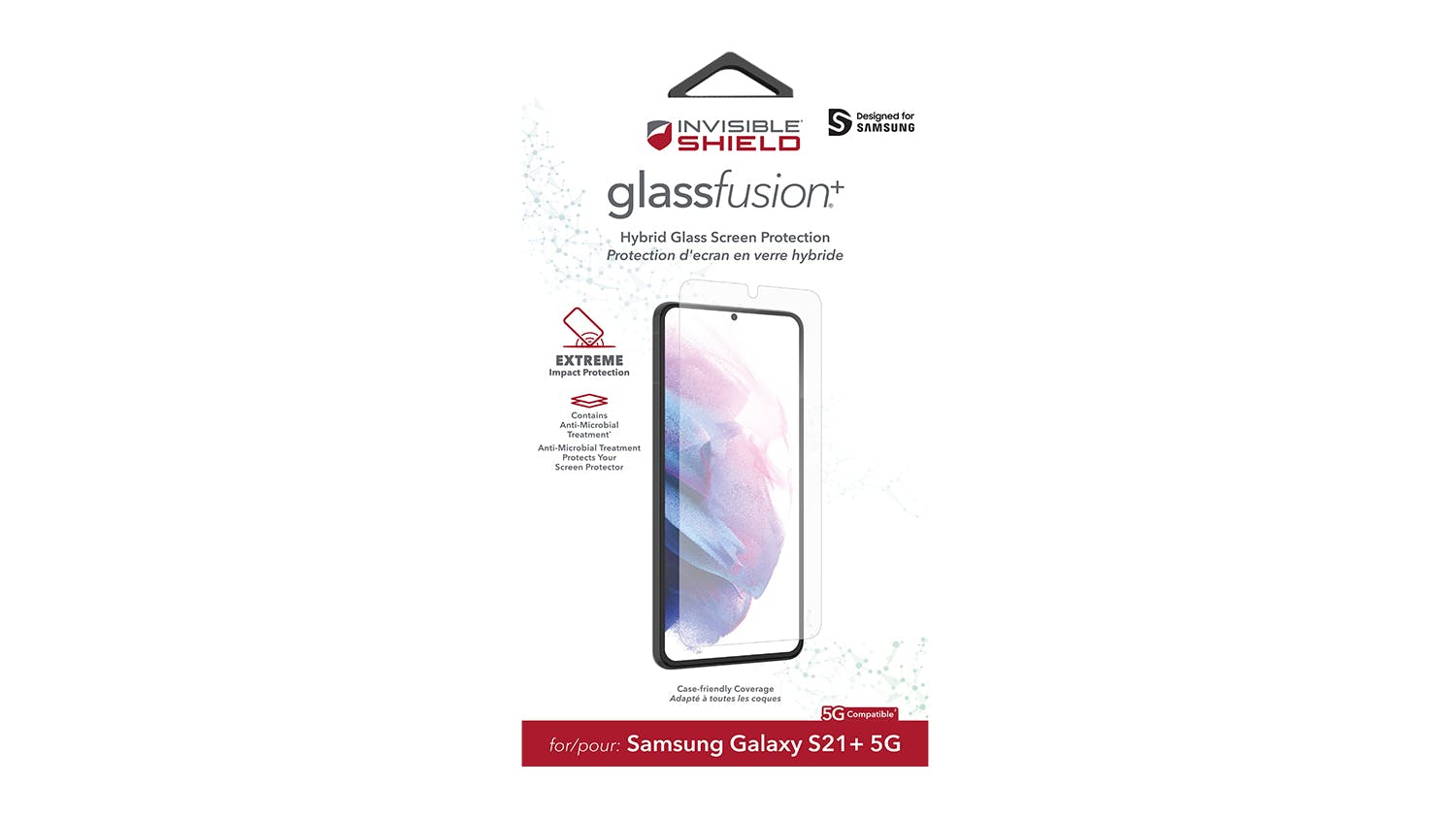 Zagg InvisibleShield GlassFusion+ Screen Protector for Samsung Galaxy S21+ 5G
