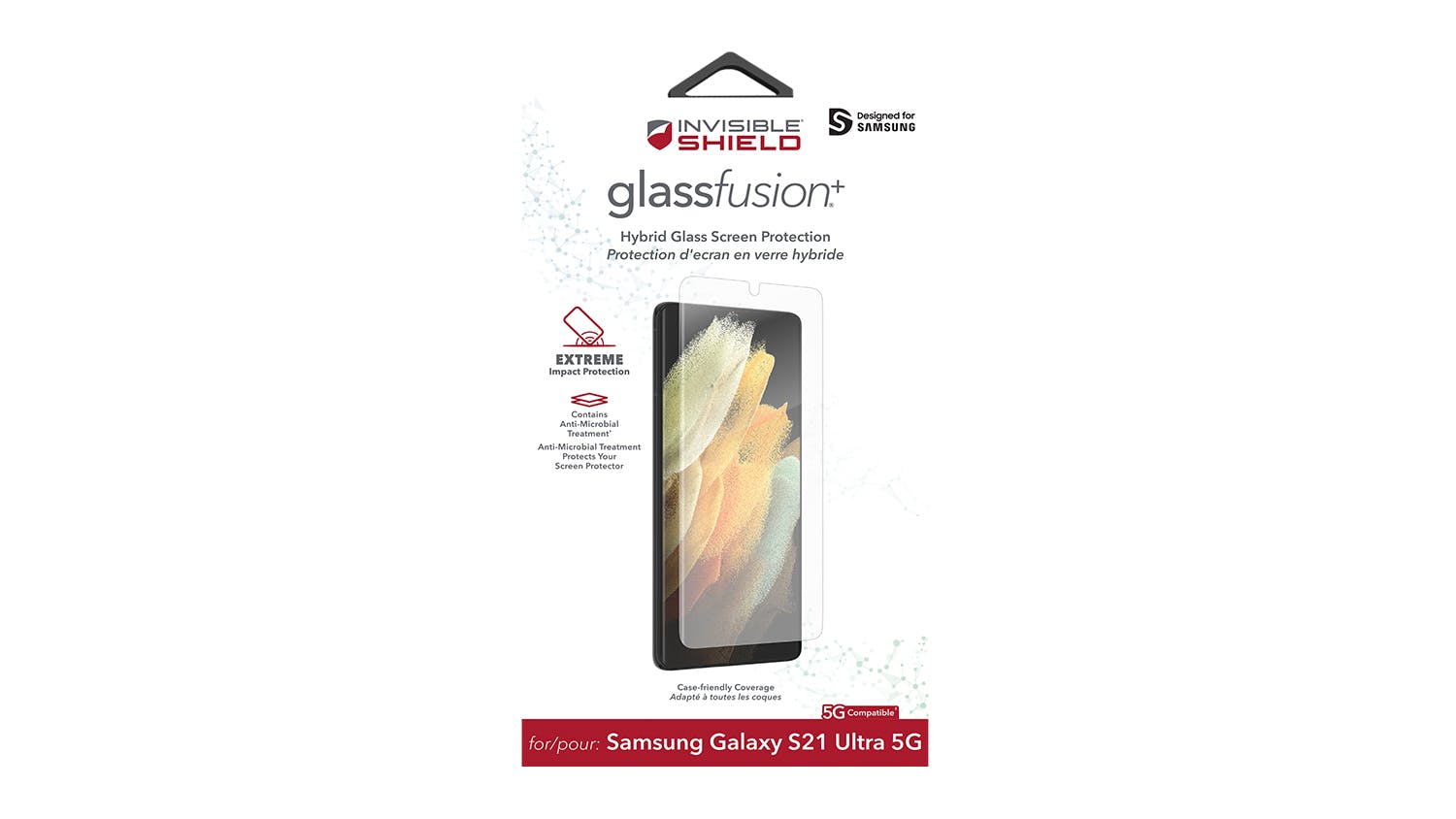 Zagg InvisibleShield GlassFusion+ Screen Protector for Samsung Galaxy S21 Ultra 5G
