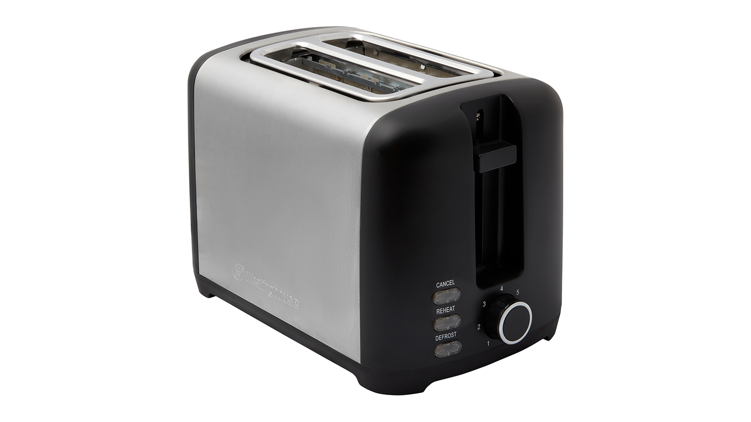 Westinghouse 2 Slice Toaster Brushed Stainless Steel Black WHTS2S06SS Harvey Norman New Zealand