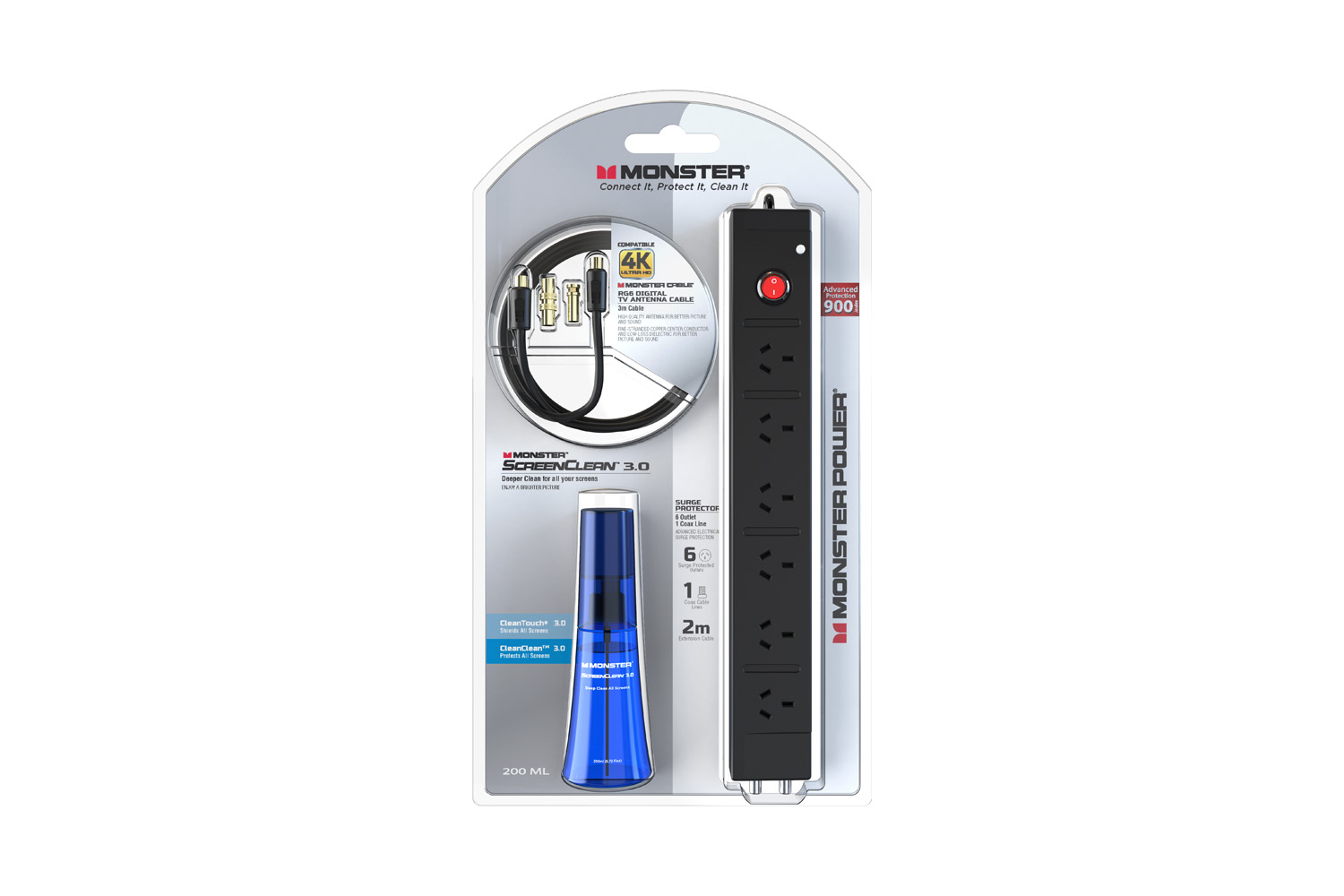 Monster Surge Protector TV Intended Combo Pack 6 Outlets (MPCSK600AU