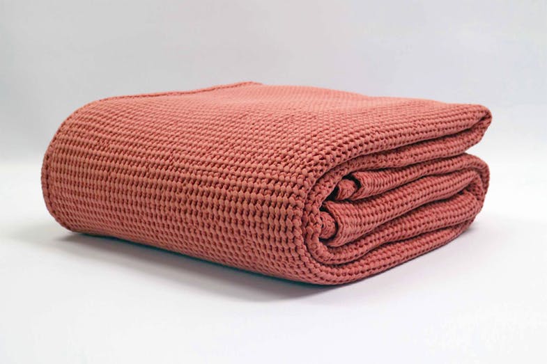 New Bliss Stonewashed Blanket by Baksana - Crab Apple
