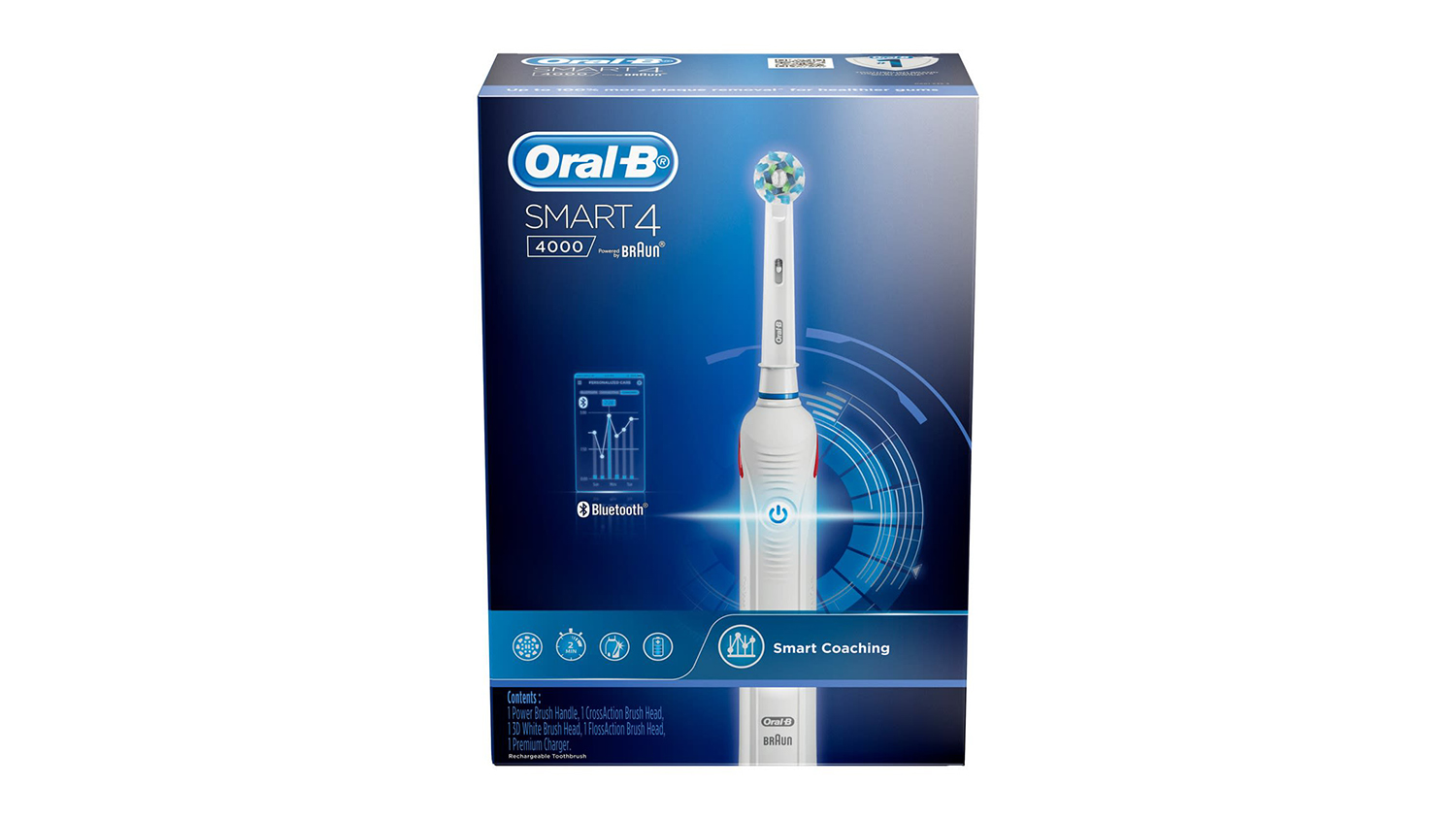 OralB Smart 4 4000 Electric Toothbrush with App Support White (SMART4000) Harvey Norman New