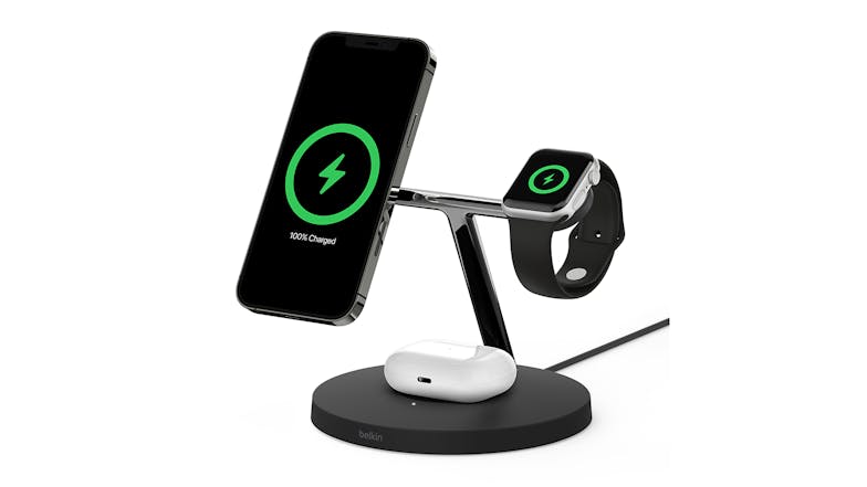 Belkin Boost Up Charge Pro 3-in-1 Wireless Charger Stand with MagSafe