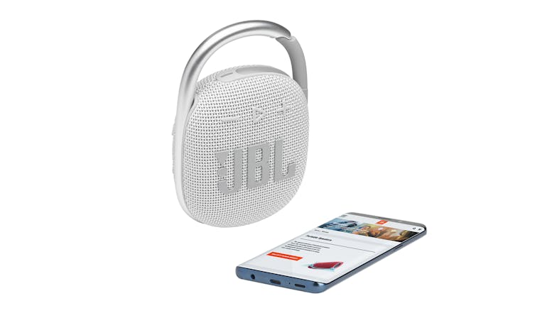 JBL Clip 4 Ultra-portable Bluetooth Speaker - White