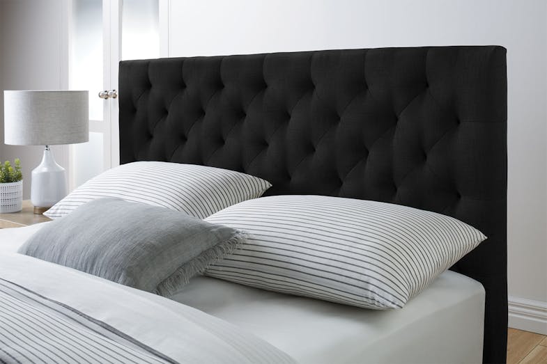 Diaz Queen Headboard - Black Linen