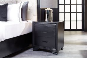 Venice 2 Drawer Bedside Table with Tea Tray