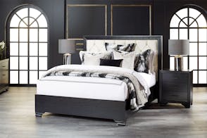 Venice Button Upholstered Queen Bed Frame