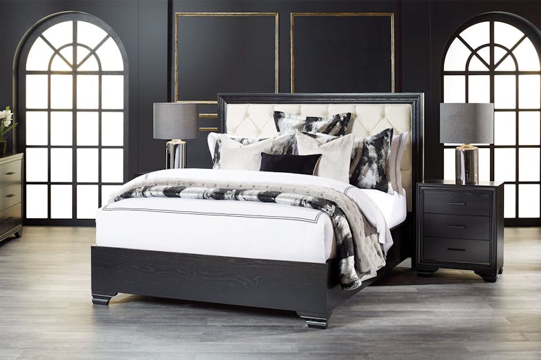 Venice Button Upholstered Queen Bed Frame