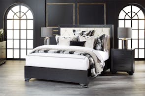 Venice Button Upholstered Queen Bed Frame by Woodpecker Furniture