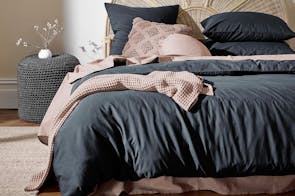 Halo Organic Cotton Steel Duvet Cover by Aura
