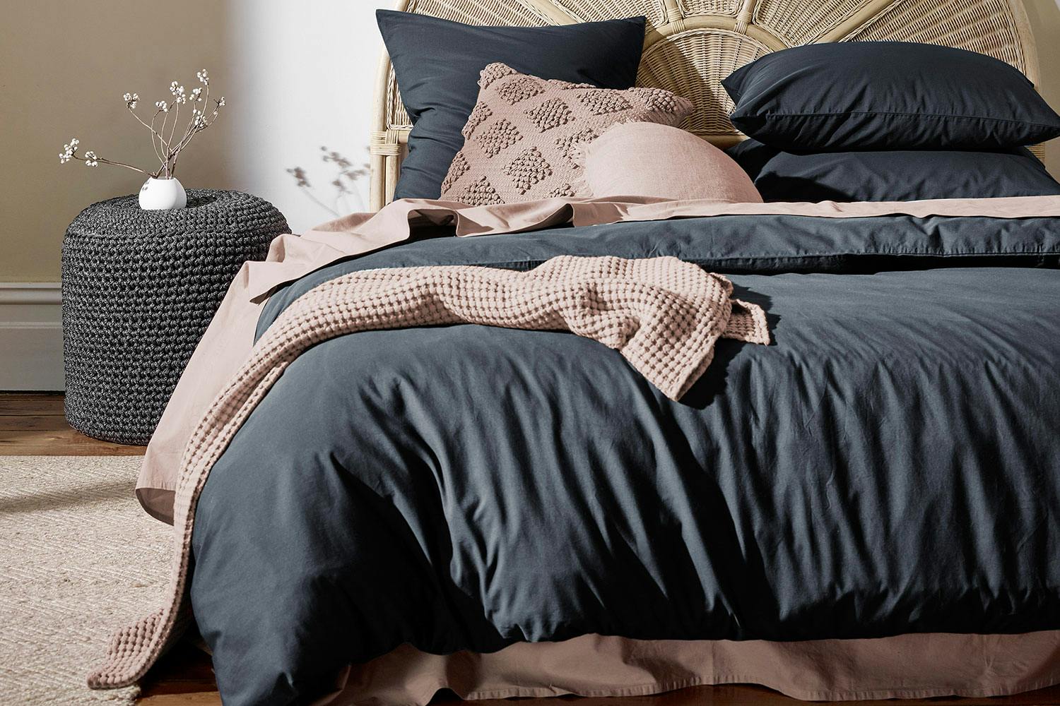Halo Organic Cotton Steel Duvet Cover by Aura